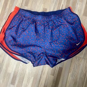 1X NWT NIKE Dry Running Shorts Blue with Red Stars, Full Panty Inside